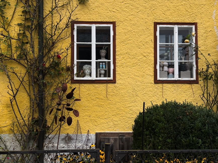 Close view of a painted exterior wall and window
